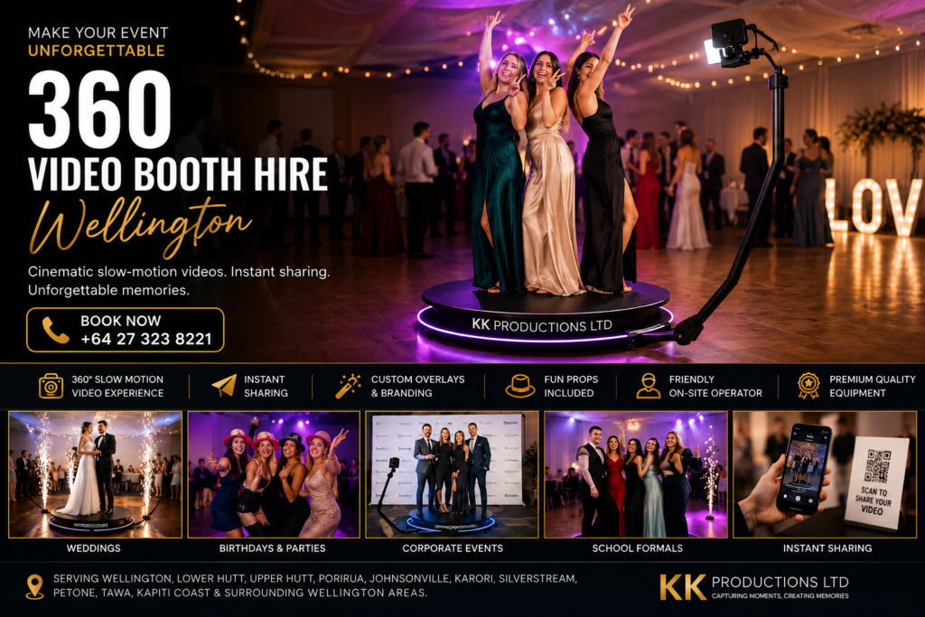 360 Video Booth Hire Wellington for Weddings, Parties and Corporate Events